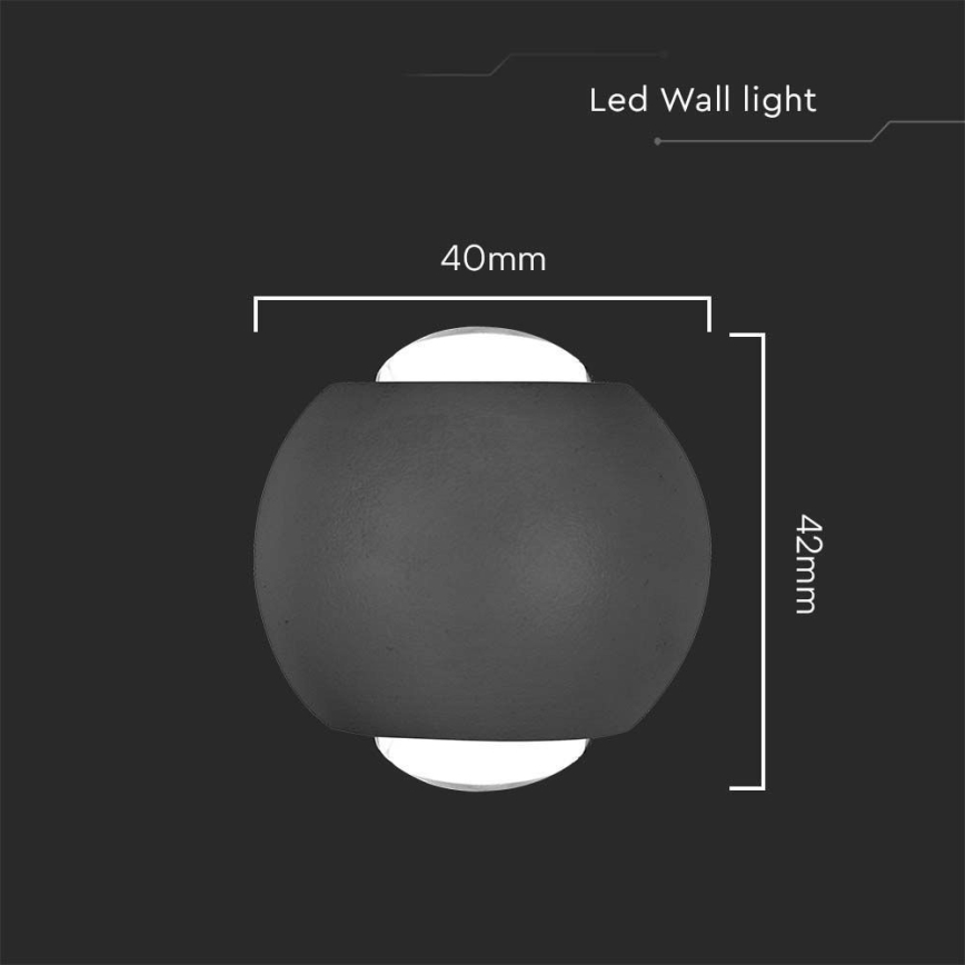 LED Väli seinavalgusti LED/2W/230V 3000K IP54 must