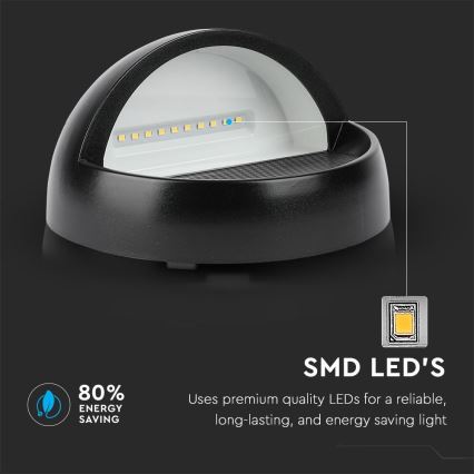 LED Väli seinavalgusti LED/3W/230V 4000K IP65 must