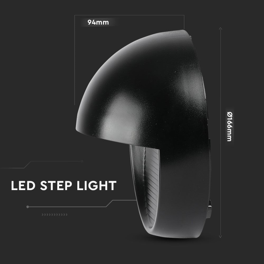 LED Väli seinavalgusti LED/3W/230V 4000K IP65 must