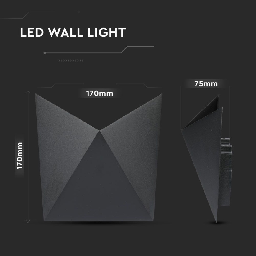 LED Väli seinavalgusti LED/5W/230V 3000K IP65 must