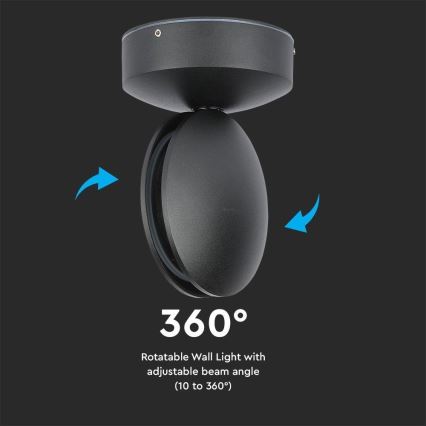 LED Paindlik väli seinavalgusti LED/7W/230V 3000K IP65 must