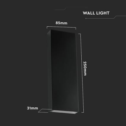 LED Väli seinavalgusti LED/8W/230V 4000K IP65 must