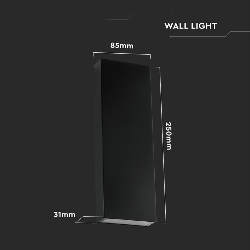 LED Väli seinavalgusti LED/8W/230V 4000K IP65 must