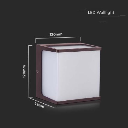 LED Väli seinavalgusti LED/8W/230V IP65 3000K pruun