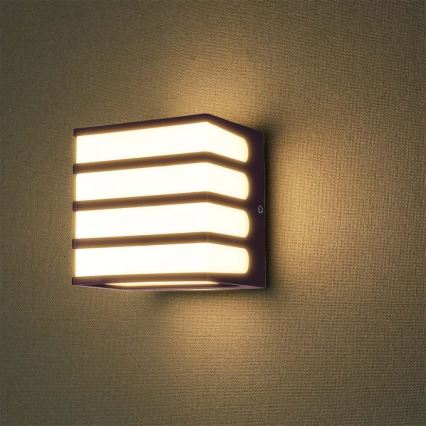 LED Väli seinavalgusti LED/8W/230V IP65 3000K pruun