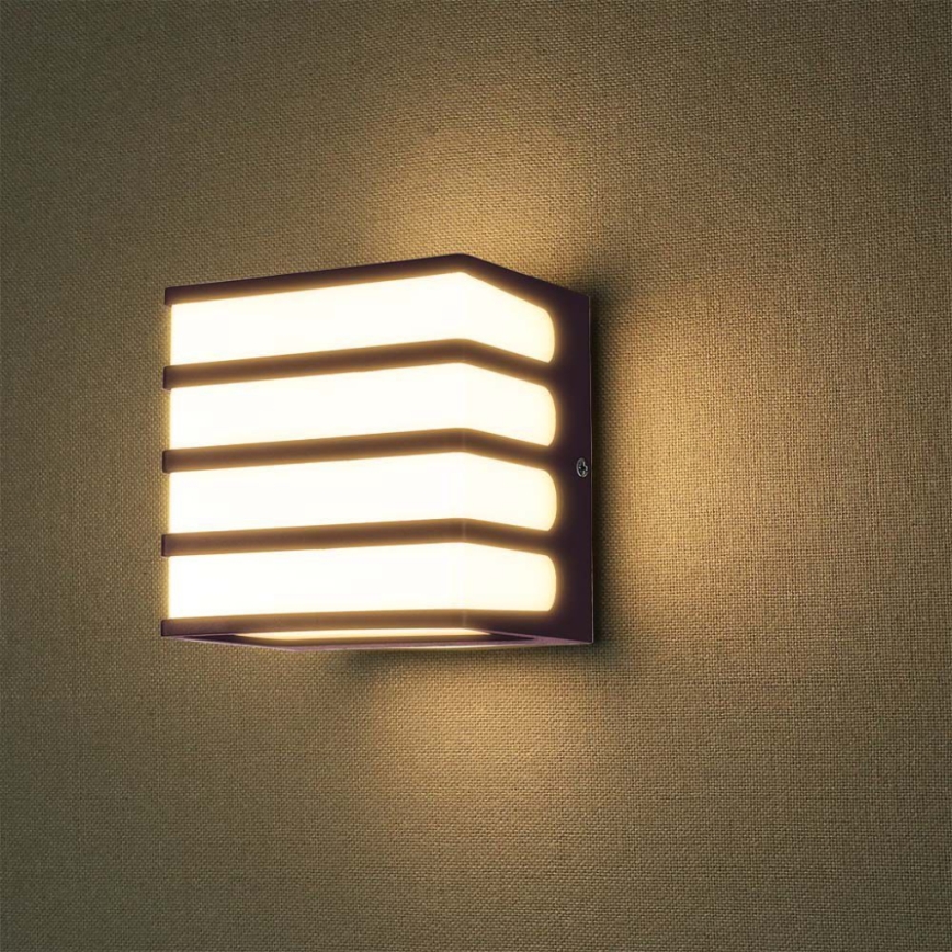 LED Väli seinavalgusti LED/8W/230V IP65 3000K pruun