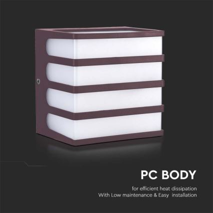 LED Väli seinavalgusti LED/8W/230V IP65 3000K pruun