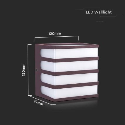 LED Väli seinavalgusti LED/8W/230V IP65 4000K pruun