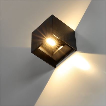 LED Väli seinavalgusti QUERK 2xLED/3W/230V 3000K IP54 must