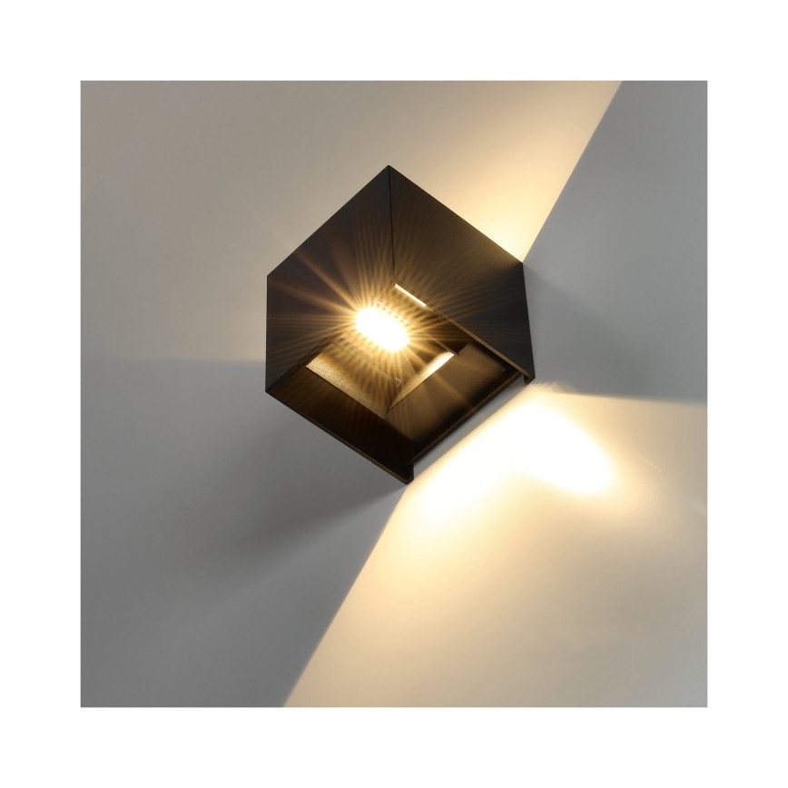 LED Väli seinavalgusti QUERK 2xLED/3W/230V 3000K IP54 must