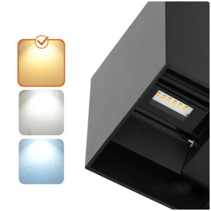 LED Väli seinavalgusti QUERK 2xLED/3W/230V 3000K IP54 must