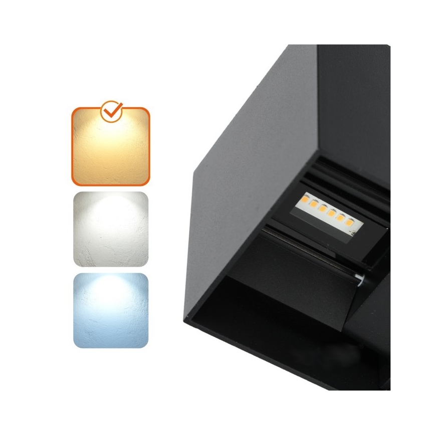 LED Väli seinavalgusti QUERK 2xLED/3W/230V 3000K IP54 must