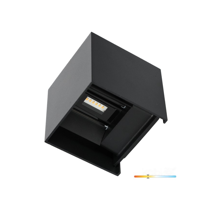 LED Väli seinavalgusti QUERK 2xLED/3W/230V 3000K IP54 must
