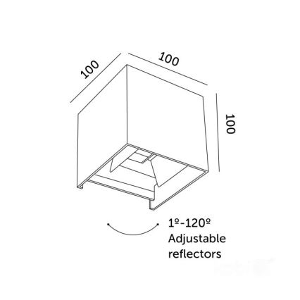 LED Väli seinavalgusti QUERK 2xLED/3W/230V 3000K IP54 must