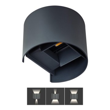 LED Väli seinavalgusti REKA LED/7W/230V IP54 antratsiit