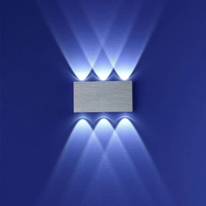 LED Väli seinavalgusti SILBER 6xLED/1W/230V IP54