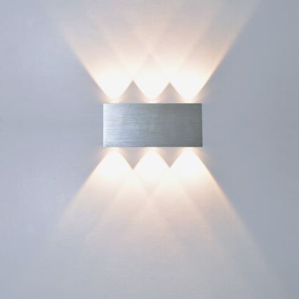 LED Väli seinavalgusti SILBER 6xLED/1W/230V IP54