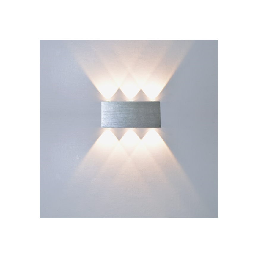 LED Väli seinavalgusti SILBER 6xLED/1W/230V IP54
