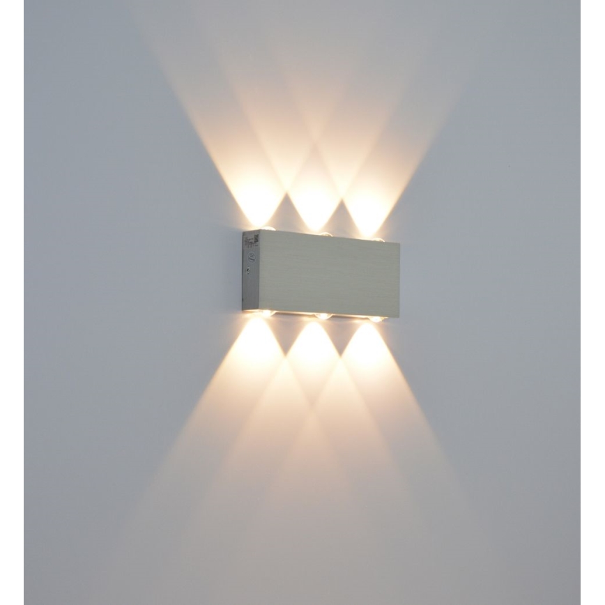 LED Väli seinavalgusti SILBER 6xLED/1W/230V IP54