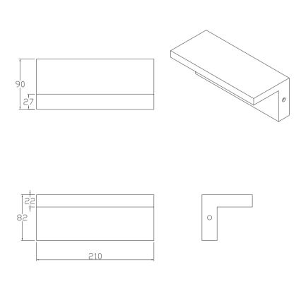 LED Väli seinavalgusti TESA LED/10W/230V IP54 must