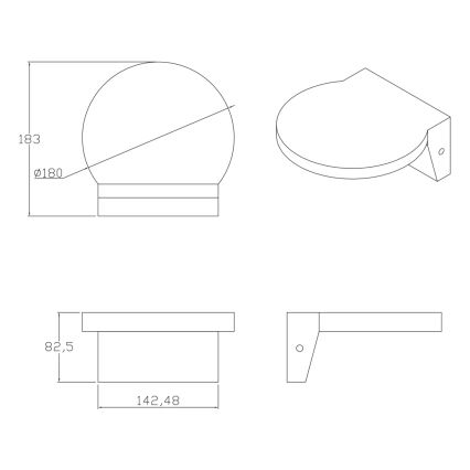 LED Väli seinavalgusti TESA LED/10W/230V IP54 must