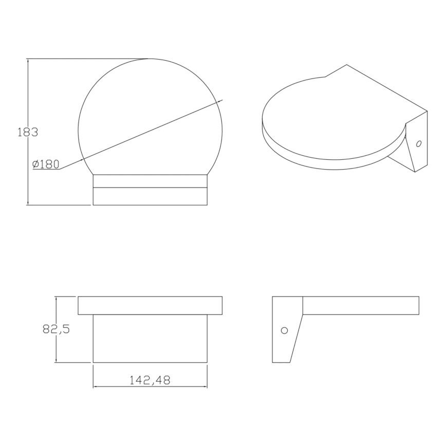 LED Väli seinavalgusti TESA LED/10W/230V IP54 must