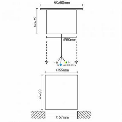 LED Väli sissesõidutee valgusti LED/4W/85-264V IP67 2800K