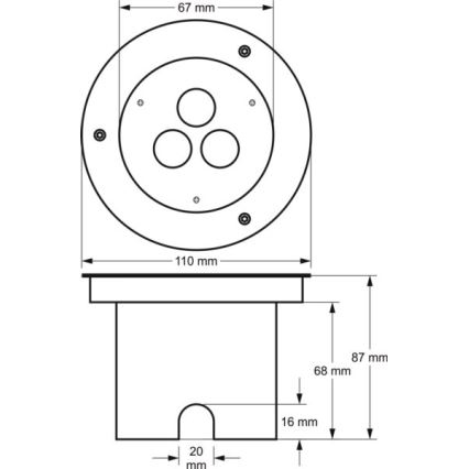 LED Väli sissesõidutee valgusti SIBAR 3xLED/1W/230V IP67 4000K