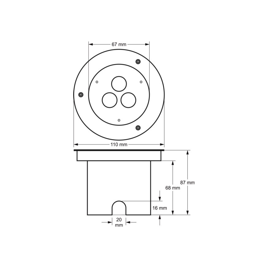 LED Väli sissesõidutee valgusti SIBAR 3xLED/1W/230V IP67 4000K