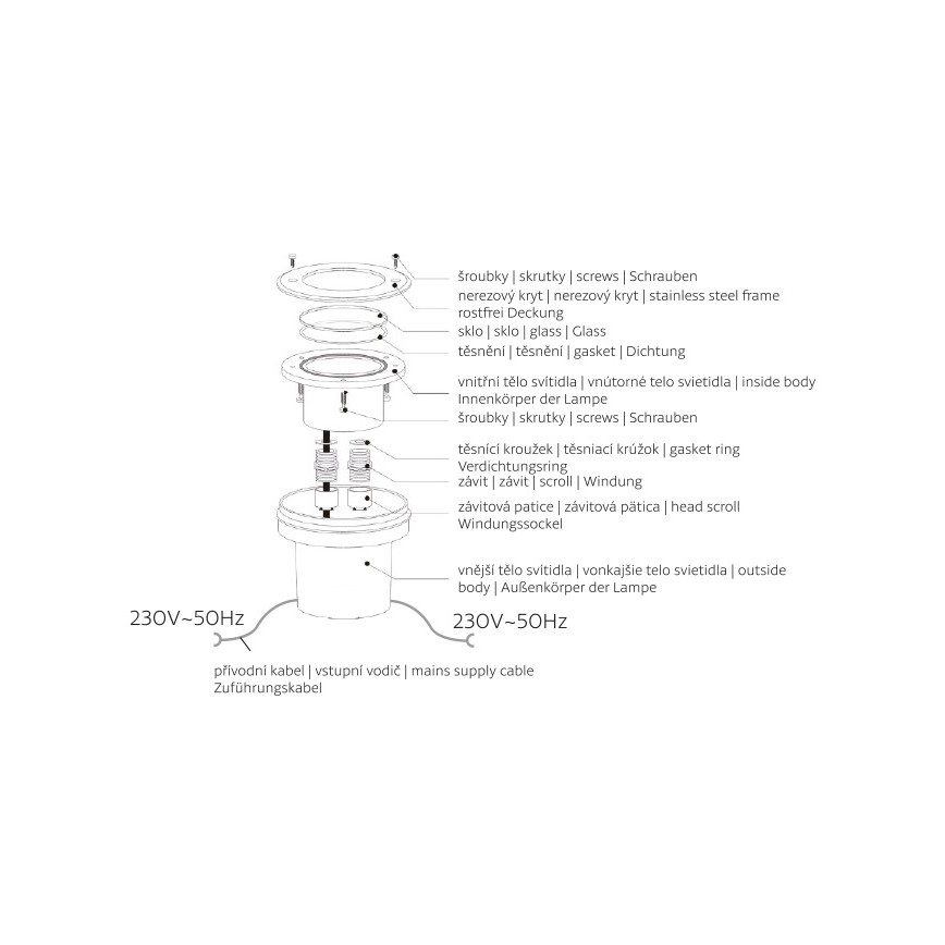 LED Väli sissesõiduteevalgusti ROAD LED/0,5W/230V IP67 6000K