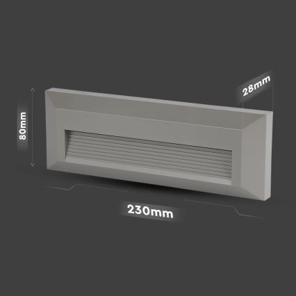 LED Väli trepivalgusti LED/3W/230V IP65 3000K hall