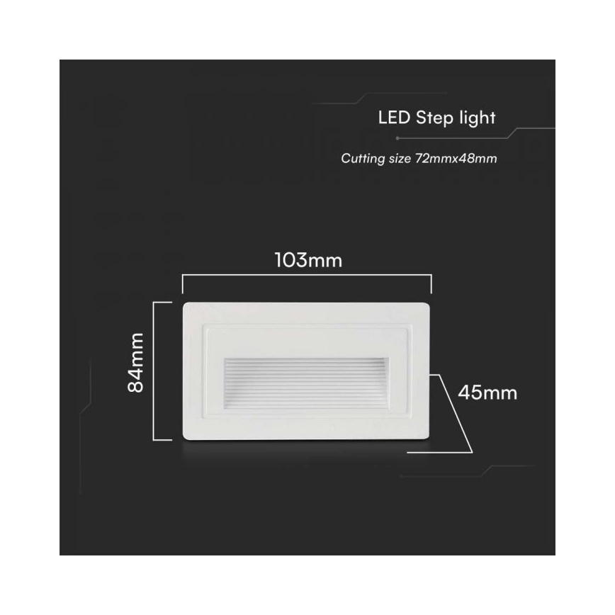 LED Väli trepivalgustus LED/3W/230V 3000K IP65 valge