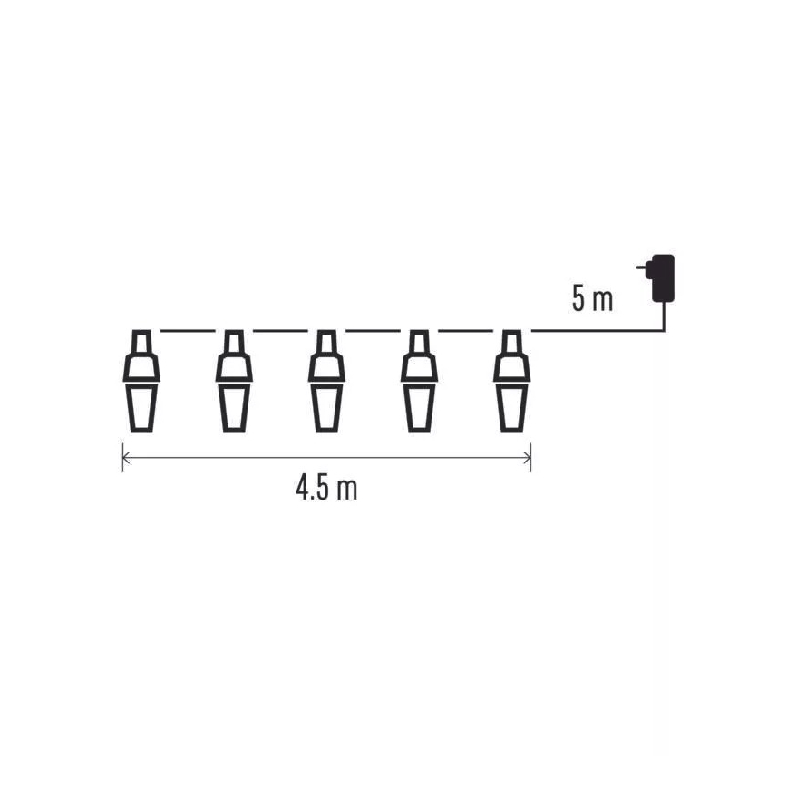 LED Väli valguskett 10xLED/9,5 m IP44 külm valge