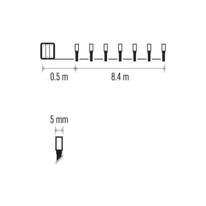 LED Väli valguskett 120xLED/3xAA 8,9m IP44 soe valge