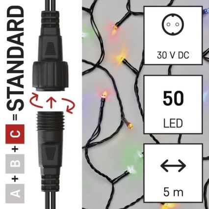 LED Väli valguskett 50xLED/5m IP44 mitmevärviline