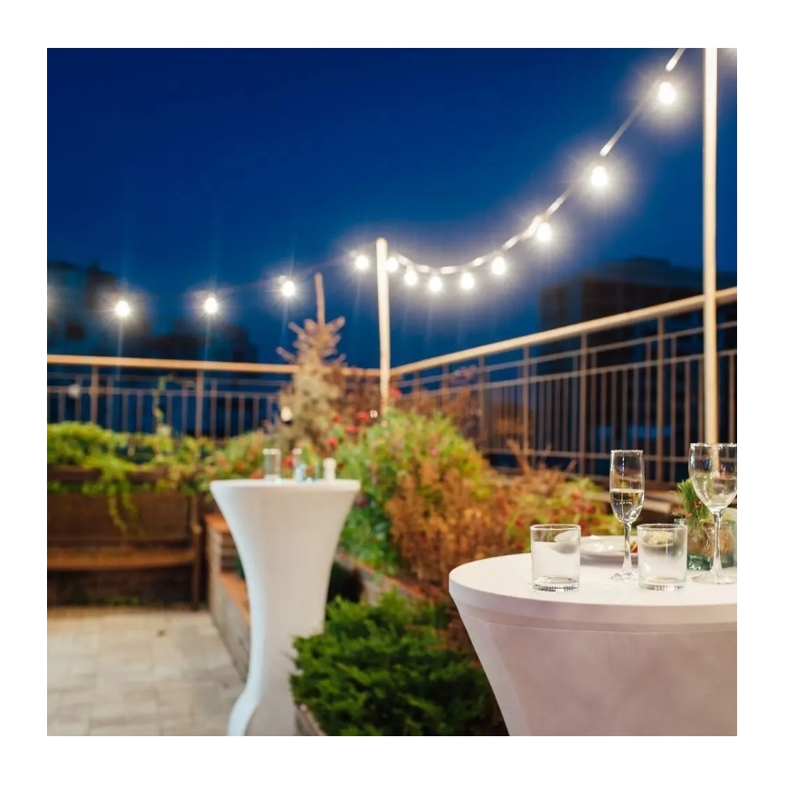 LED Väli valguskett STRING 10m 20xLED/0,5W/24/230V 3000K IP44