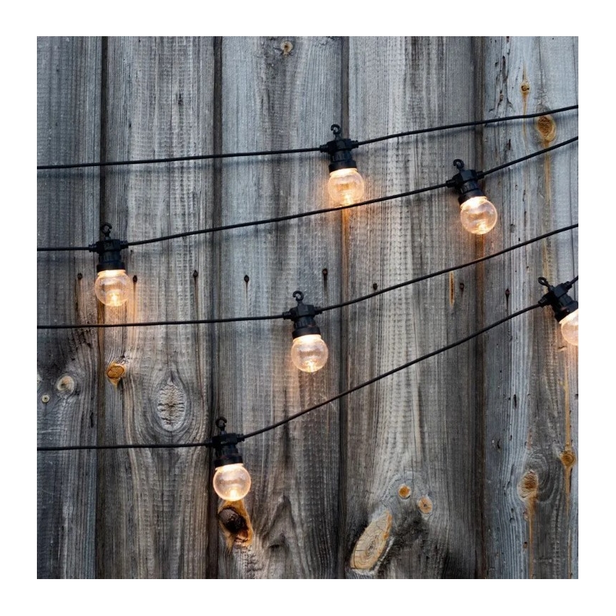 LED Väli valguskett STRING 5m 10xLED/0,4W/24/230V 3000K IP44