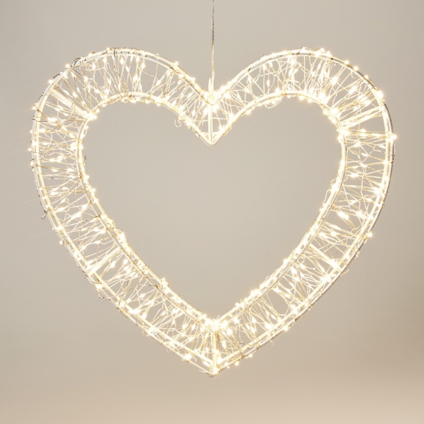 LED väline jõulukaunistus 500xLED/6W/230V 36 cm IP44 soe valge süda/valge