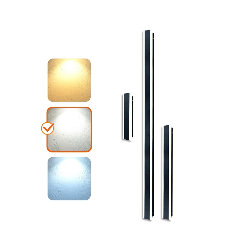 LED väline seinavalgusti MIRANA S LED/25W/230V 4000K IP44 120 cm must