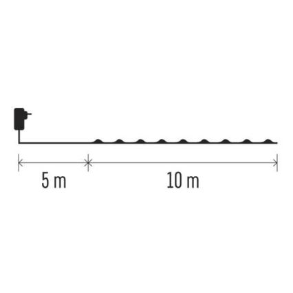 LED väline valguskett 100xLED/15m IP44 külmvalge
