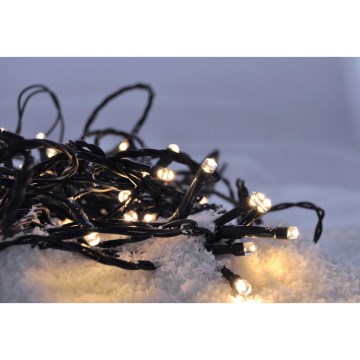 LED väline valguskett 50xLED/8 funktsiooni/3xAA 8m IP44 soe valge