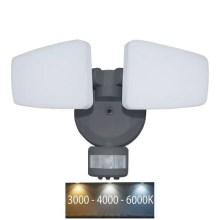 LED Väliprožektor anduriga LED/24W/230V 3000/4000/6000K IP54 antratsiit