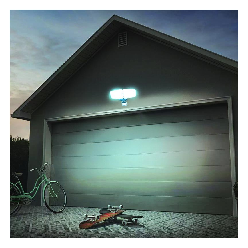 LED Väliprožektor anduriga LED/24W/230V 3000/4000/6000K IP54 antratsiit