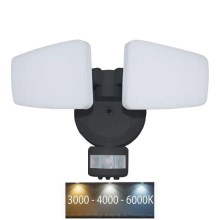 LED Väliprožektor anduriga LED/24W/230V 3000/4000/6000K IP54 must