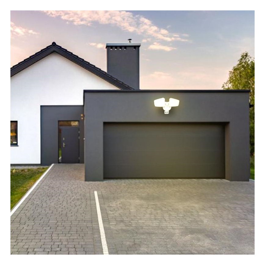 LED Väliprožektor anduriga LED/24W/230V 3000/4000/6000K IP54 valge