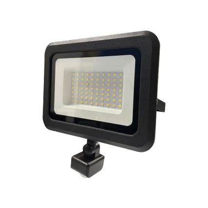 LED Väliprožektor anduriga LED/50W/230V 4000K IP44 must