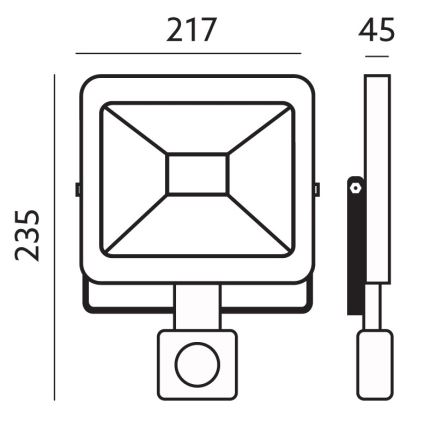 LED Väliprožektor anduriga LED/50W/230V 6500K IP44