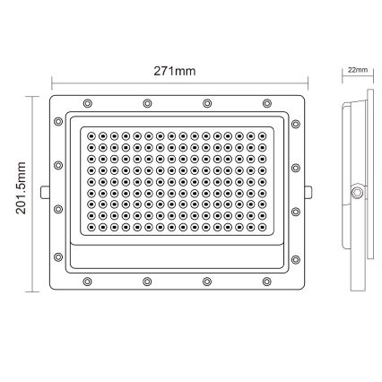LED Väliprožektor LED/150W/230V 5000K IP65 hall
