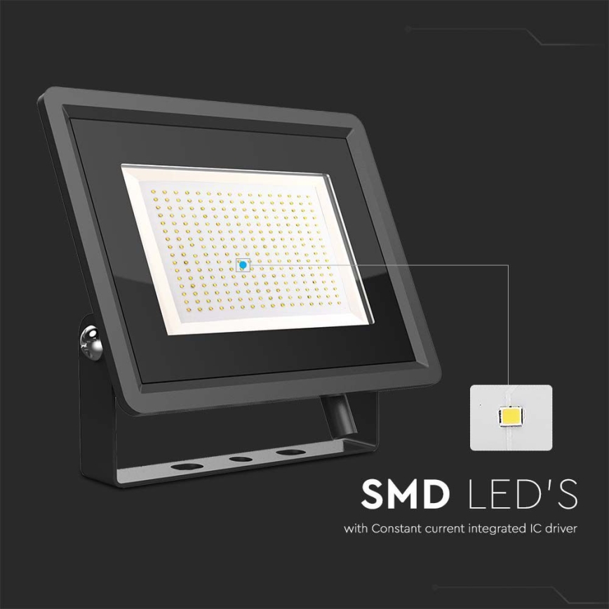 LED Väliprožektor LED/200W/230V 6500K IP65 must