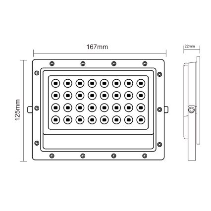 LED Väliprožektor LED/50W/230V 5000K IP65 hall
